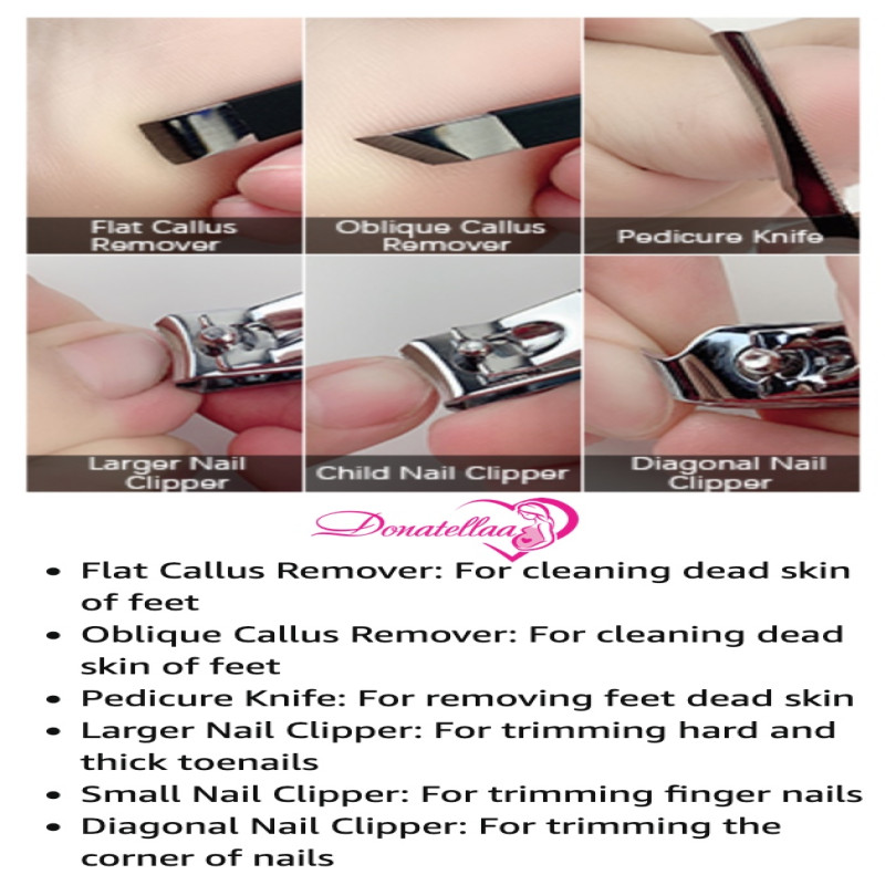 Manicure Set 18 Pieces Stainless Steel Professional Nail Clippers Kit Pedicure Care Tools